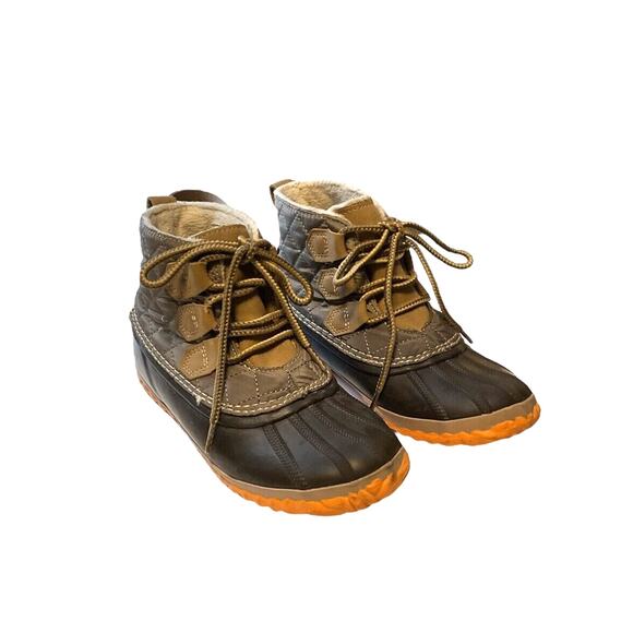 JBU Women's Nala Duck Boots Size 6 M Brown & Tan Lace Up Rain Cold Weather Shoe - Picture 12 of 13